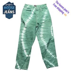BDG Urban Outfitters Green Tie-Dye High Rise Baggy Jeans Size 28
